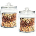 2 Set Glass Storage Canister, 1/2 Gallon Clear Jar With Clear Glass Lid for Storage By Easeen